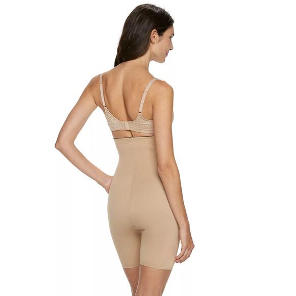 Red Hot by SPANX Flipside Firming High-Waist Mid-Thigh Shaper Black Tan Large - Picture 3 of 11